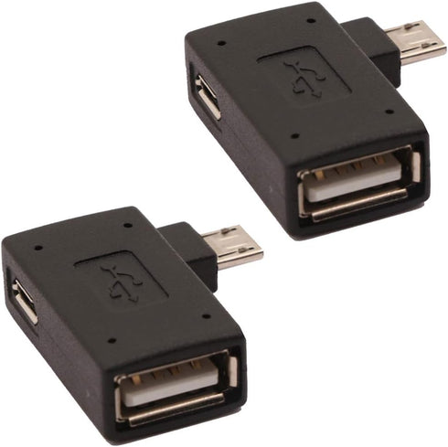 AuviPal 2-in-1 Powered Micro USB to USB OTG Adapter 90 Degree Right Angled for FireStick, S/NES Classic Mini