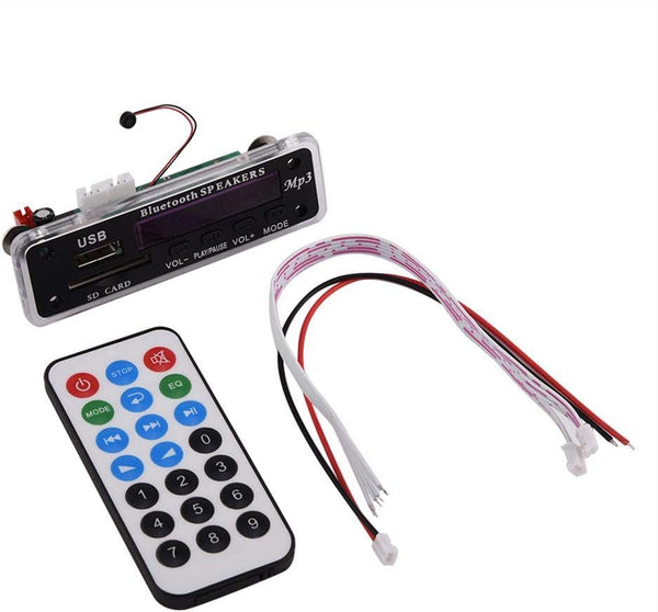 12V MP3 Decoder Module, USB/Bluetooth/SD Card/FM Radio WMA Decoder Board with Remote Control, Hands-Free Call