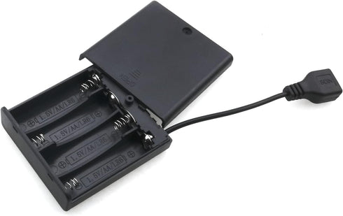 4 AA Battery Case Box Holder with ON-Off Switch USB Female Socket