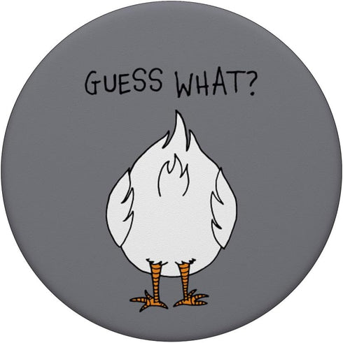 PopSockets Swappable PopGrip - Funny Corny Dad Joke design Guess What Chicken Butt