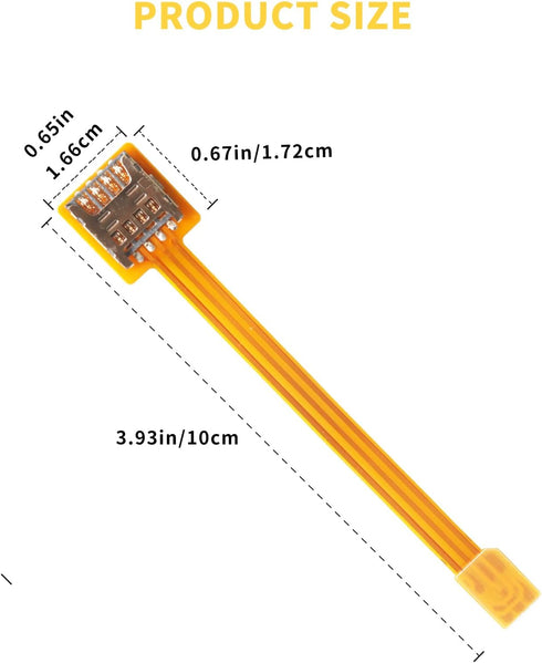 PinQiongZhe 3.9in/10cm2pcs Nano SIM to Micro SIM Card Extension Cable Cell Phone Card Slot Cable Adapter FPC Test Board