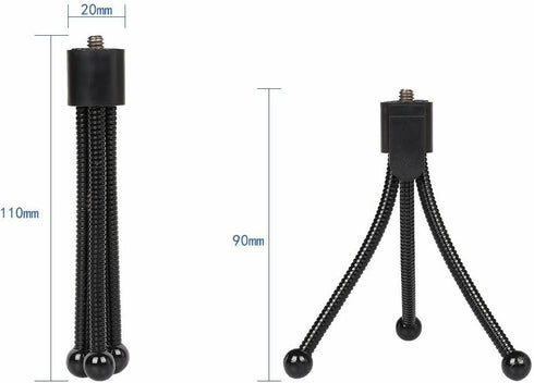 Reflex Camera 3-Section 1/4"-20 Lightweight Metal Table-Top Tripod Stand Compact, Durable Mini for Digital Cameras