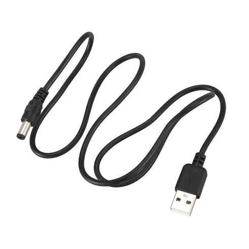 USB Cable 5.5mm/2.1mm 5V DC Barrel Jack Power Cable (Black, 100cm) for VoIP Phone Router, Portable Power Source, Serato