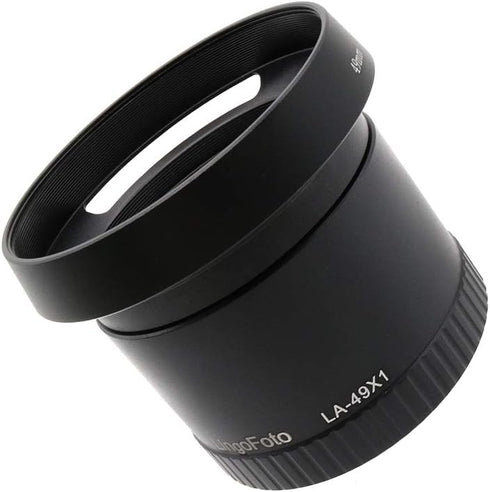 Metal LA-49X1 Lens Adapter Tube with 49mm Lens Hood for Leica X1 X2 Digital Camera Black