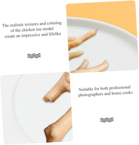 2 5.83X1.89X1.18 Inch SHOWERORO Chicken Feet Model Pcs Realistic Faux Chicken Toe Simulated Food Prop for Kitchen Decor