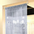 1x2 M Door String Curtain | Rare Flat Silver Ribbon Thread Fringe Window Panel | Room Divider for Wedding Coffee House