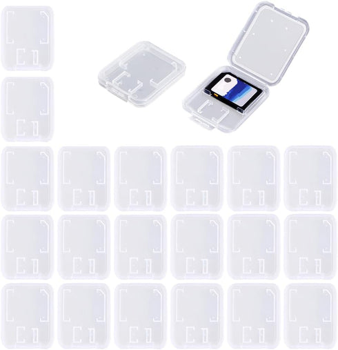 SteelFever Clear Plastic Memory Card Case Compatible with SD SDHC SDXC Micro SD