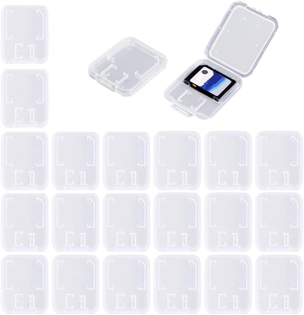 SteelFever Clear Plastic Memory Card Case Compatible with SD SDHC SDXC Micro SD