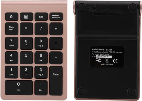 Sanpyl 22 Keys Numeric Keypad, Portable Mini Bluetooth Keyboard, Rechargeable Number Pad for Laptop Desktop PC (Rose