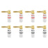 Nakamichi Excel Series 24k Gold Plated Right Angle Banana Plug 12-18 AWG 4mm for Speakers, 8 Pcs (4-Pairs)