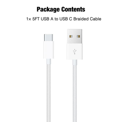 iPhone 15 USB A to USB C Woven Cable for iPhone 15, 15 Pro Max, iPad 10th Gen, Braided Charging Cable for Car Play