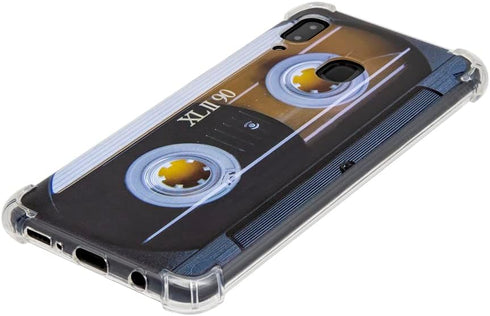Case for Galaxy A20 with Reinforced Corners, TPU Soft Bumper Retro Music Cassette Tape Design