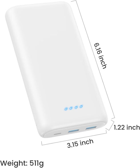 Ekrist 40800mAh 2 25W Pack 17 16 15 14 13 Upgraded Portable Charger Power Bank - Portable Battery with Built