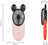 Cute Personal Mini Fan, Handheld & Portable USB Rechargeable Fan with Beautiful LED Light, 3 Adjustable Speeds, Portable Holder, for Indoor Or Outdoor Activities, Cute Mouse (Pink) by Kbinter