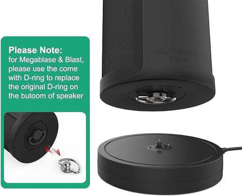 Power Up Charging Dock for Ultimate Ears UE Boom 3/Megaboom 3 - Black Charger Cradle Mount