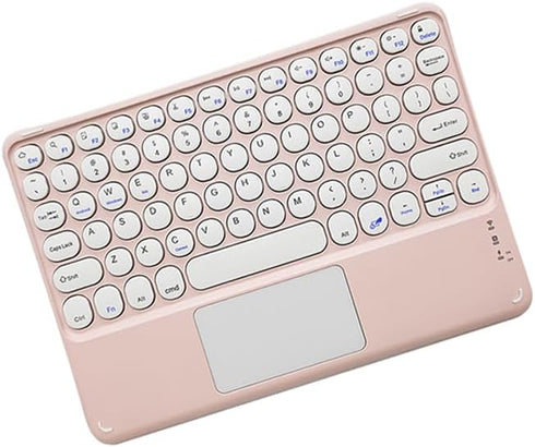 Wireless Keyboard with Touchpad, Ultra-Slim Rechargeable Bluetooth Keyboard for iPad/iPad Pro and Other Devices (Pink)
