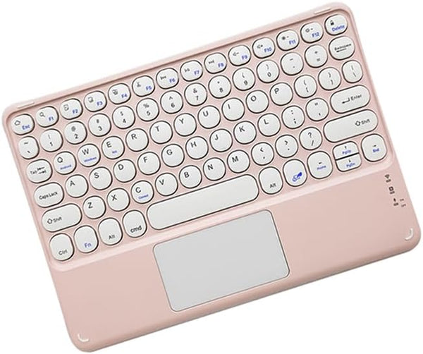 Wireless Keyboard with Touchpad, Ultra-Slim Rechargeable Bluetooth Keyboard for iPad/iPad Pro and Other Devices (Pink)