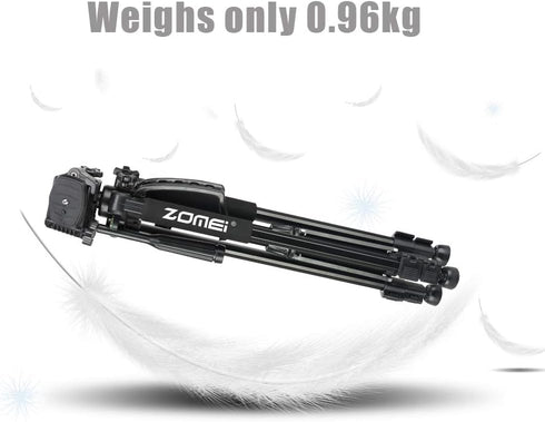 61’’ Camera Tripod with Phone Holder - Professional Travel Tripod Compatible with Cameras, Cell Phones, Projectors