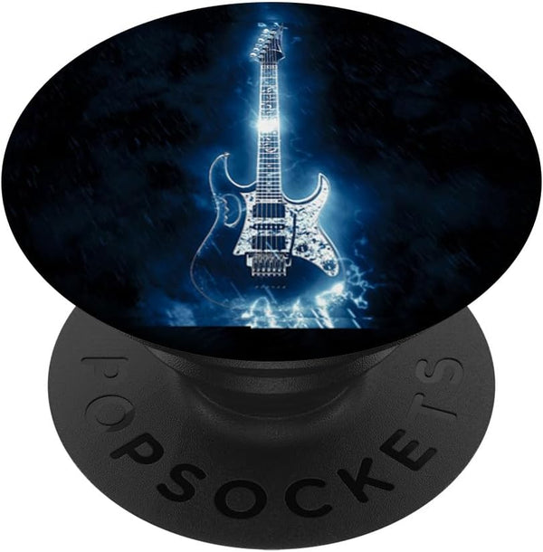 PopSockets PopGrip: Swappable Grip for Phones & Tablets - Electric Guitar Gadget Cool Ice Blue Color Gift