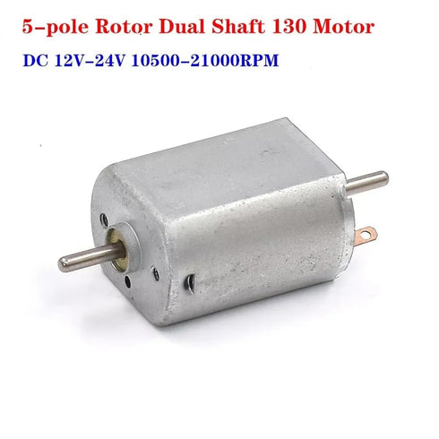 FOTCFATEV 1PC 5-Pole 130 12V-24V 21000RPM Rotor Carbon Electronic Starter DC High Speed Dual Shaft for RC Car Rail
