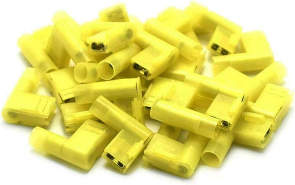 AKOAK 36 Pack 12-10 Gauge Yellow Fully Insulated Flag Wire Connectors for Electrical Wiring