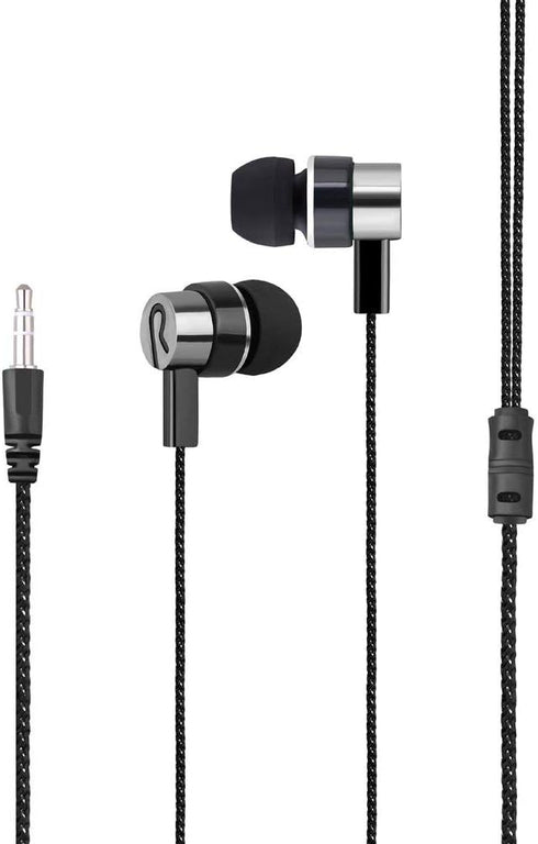 4 Pack Wired Earbuds - 3.5MM Stereo Earphones, In-Ear Headphones, 1M Braided Cord for MP3, CD Player, Laptop, Tablet.