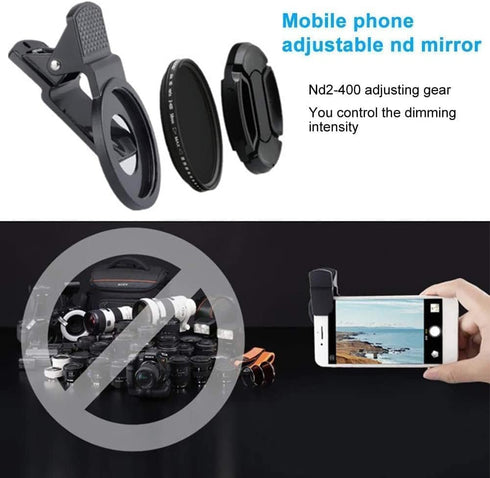 Polarized Smart Phone Universal ND 2-400 CPL Filter Clip Kit 37mm for Samsung iPhone Camera Accessories Cell Phone Android Lens attachments Polarizer for iPhone x Neutral Density Filters Mobile