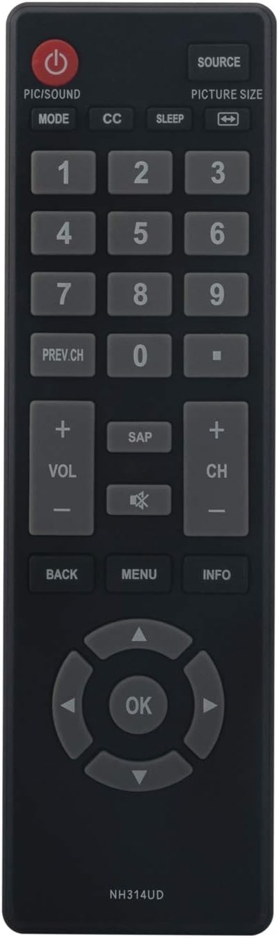 NH314UD Remote Control for Emerson TV - Compatible with RTNH314UD LF503EM7F