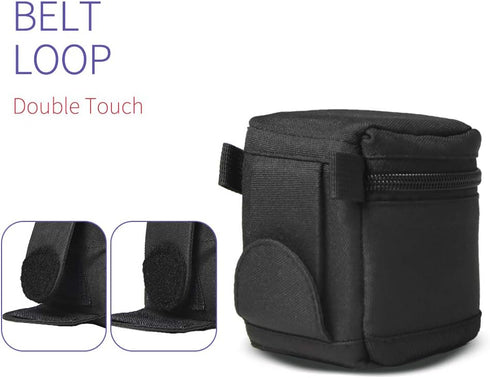 Camera Lens Case DSLR Bag Fits Canon EF 28mm f1.8, Nikon 35mm f1.8G, 50mm f1.8D, 50mm f1.4 and Other Lenses