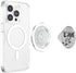 PopSockets PopGrip Black Pattern Dog Paw Print Tracks Heart Love on Gray for MagSafe