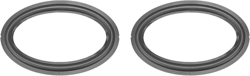 Speaker Foam Edge Surround Rings Rubber Perforated Subwoofer Replacement Parts - 6x9 / Black / 2Pack [for Repair or DIY