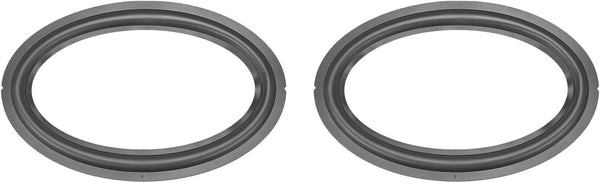 Speaker Foam Edge Surround Rings Rubber Perforated Subwoofer Replacement Parts - 6x9 / Black / 2Pack [for Repair or DIY