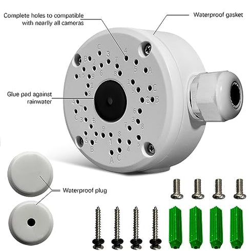 (New Upgrade) Security Camera Junction Box, Universal IP Camera Mount, Metal Aluminum Waterproof Security Camera Bracket