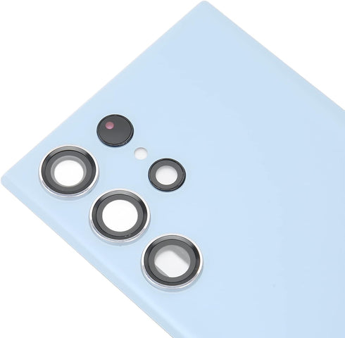 Back Glass Cover for Galaxy S23 Ultra, Replacement Back Door Cover with Camera Lens, Repair Tool Kit Included (Blue)