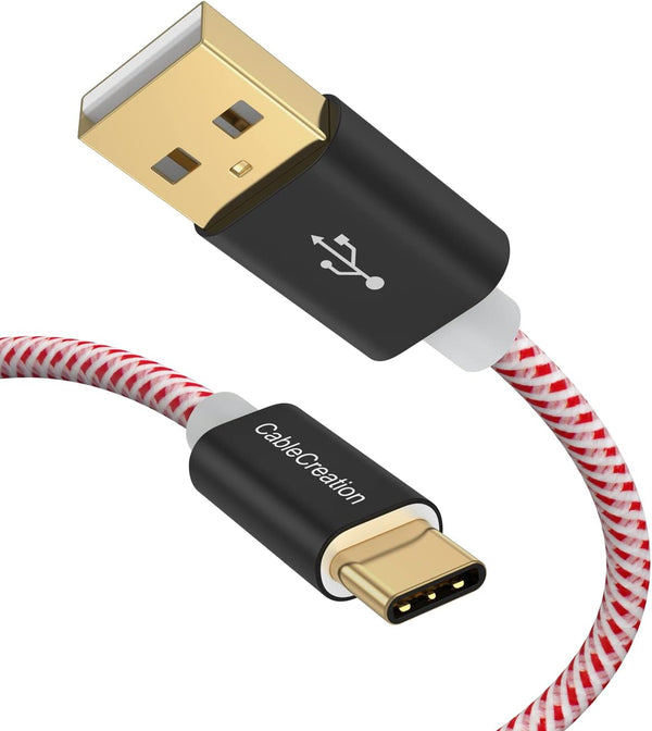CableCreation Short USB C Cable, 1.6 FT, USB A to USB C, Braided Fast Charging Cable, Compatible with MacBook Air