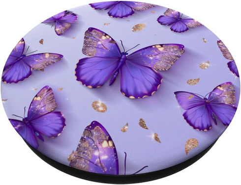 Purple Butterflies Pattern PopSockets Standard PopGrip