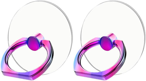 Kinizuxi Colorful Cell Phone Ring Holder Stand 2 Packs, Transparent Phone Ring Holder