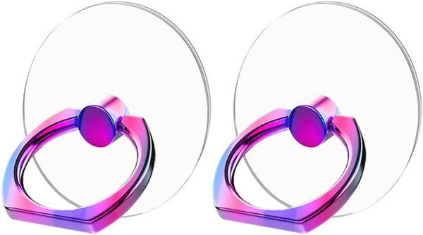 Kinizuxi Colorful Cell Phone Ring Holder Stand 2 Packs, Transparent Phone Ring Holder