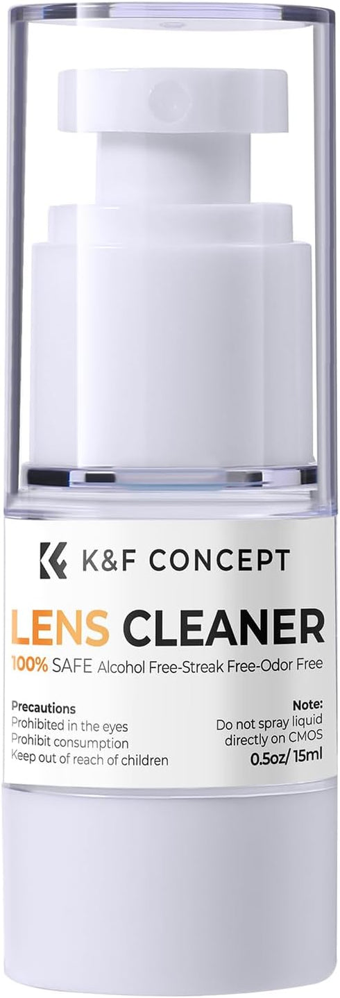 K&F Concept Spray and Microfiber Lens Cleaner Care Kit, Non-Flammable Camera Lens Cleaner for Coated Lenses,