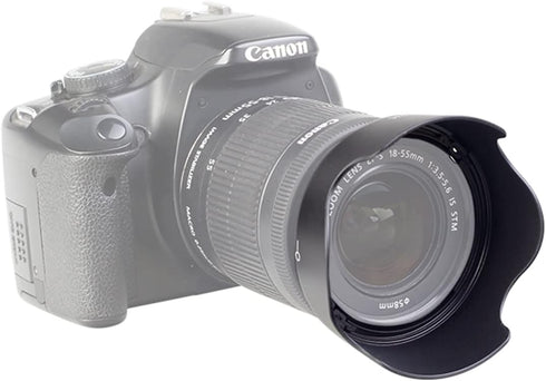 EW-63C Lens Hood for Canon Rebel T7 EF-S 18-55mm f/3.5-5.6 is STM, EOS R8 RF24-50mm F4.5-6.3 is STM