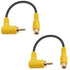 Duttek 90 Degree Short RCA Extension Cable 6in/15cm, 24K Gold-Plated RCA Subwoofer Cable, Male to Female Audio Cable (2