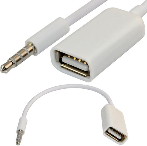3.5mm Male AUX Audio Plug Jack to USB 2.0 Female Converter Cable