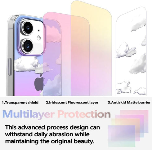 I-MGAE-IN-AR Holographic iPhone 11 Case, Clear Designs with Shockproof Bumper for Women Girls - 6.1 inch