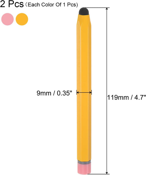 MECCANIXITY 2pcs Stylus Pens for Touch Screens Hexagon Crayon Stylus Pen Universal Capacitive Stylus for All Touch Screen Devices, Yellow Pink