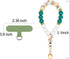 VICHUNHO Marble Silicone Beaded Phone Wrist Strap, Cellphone Lanyard with Tether Tab, Elastic Hands-Free Wristlet