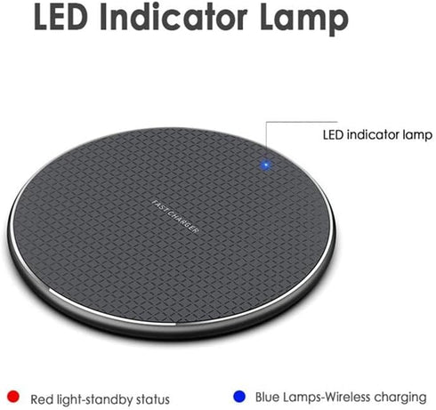 Wireless Charger 15W Fast Charge Aluminum Pad for iPhone 14 Pro Max/14 Plus/13 Pro/12/11/XS/XR/8, Samsung Galaxy