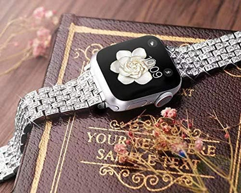 Dsytom Bing Bands, Compatible with Apple Watch Band 38mm-49mm, Jewelry Replacement Strap for iWatch Series
