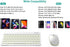 TECURS Bluetooth Keyboard and Mouse Combo for iPad, 7-Color Backlit Rechargeable Wireless Keyboard & Mouse