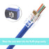 VCE 50-Pack RJ45 Cat6 Pass Through Connectors, Gold Plated Cat 6/Cat 5e RJ45 Ends for Solid or Stranded UTP Network