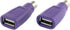 USB to PS2 Adapter 2PCS, Purple USB Female to PS/2 Male Converter for Mouse and Keyboard